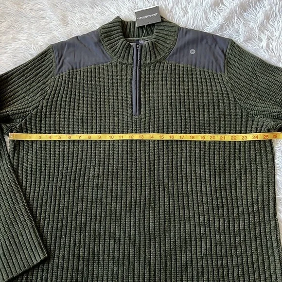 EDDIE BAUER 1/4 ZIP SWEATER MR FIELD GUIDE HEATHER GREEN SIZE 2XL